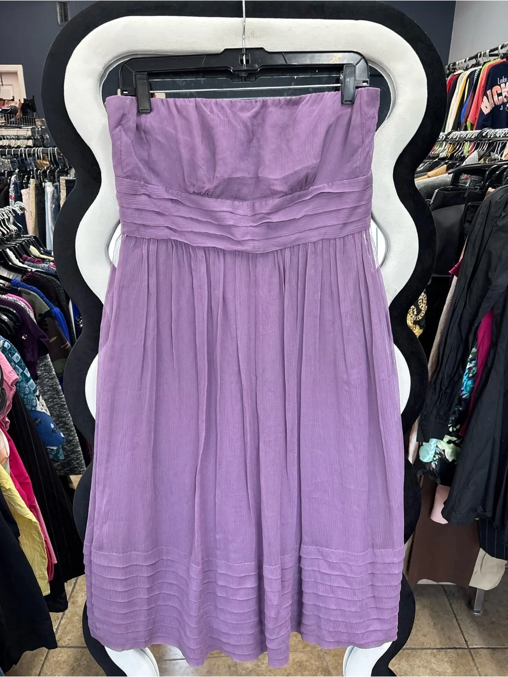 J. Crew Strapless Lavender Purple Midi Dress
